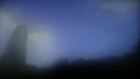 Fog Clears to reveal wide stars  timelapse with foreground obelisk