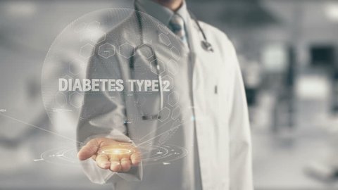 Doctor holding in hand Diabetes type 2