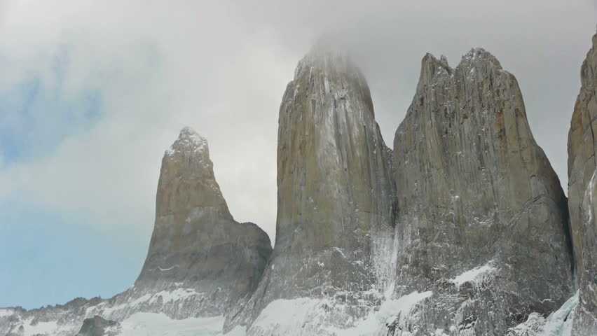 Time lapse closeup of Los Torres in Patagonia