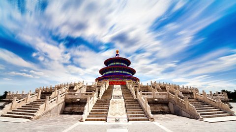 Beautiful Scene of Beijing: Temple of Heaven, Beijing, China. Timelapse