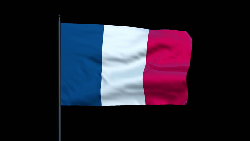 France Flag Waving, Seamless Loop