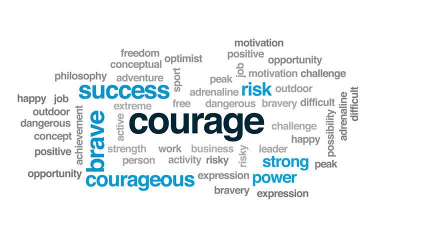 Courage Animated Word Cloud, Text Stock Footage Video (100% Royalty