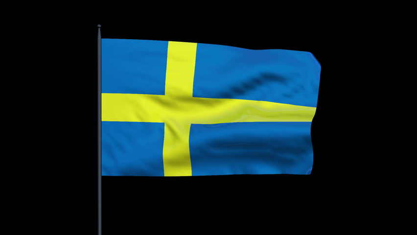 Sweden Flag Waving, Seamless Loop