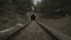 Train in the Tunnel. Horizontal 1080p HD video.

