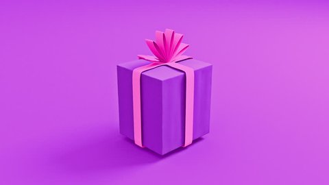 Bouncing Gift Box CG Animation - Perfect for a Women's Day or Mothers Day surprise. With Modern Pink And Purple girly colors, its sure to be a great eye-catcher for girls and women. Matte included.
