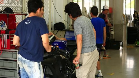 SUZUKA, JAPAN - JULY 11 : Unidentified team preparing before practice at 2017 Suzuka 8 hours World Endurance Championship Race, on July 11, 2017 in Suzuka Circuit, Japan.
