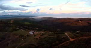 Reveal of country side South Africa during sunset