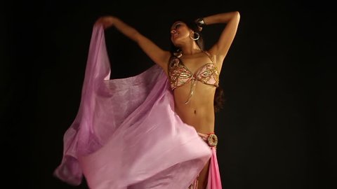 beautiful traditional oriental belly dancer studio shoot
