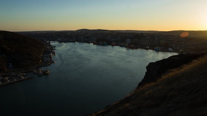 Sunset over St Johns Harbour