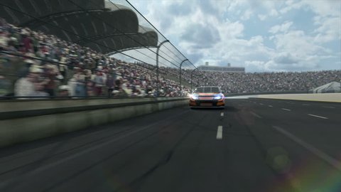 Race car along the racetrack. Tow version of background.
CG Animation - hight quality, fullHD