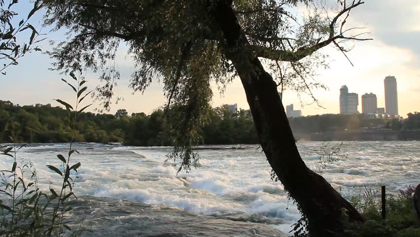 Niagara River Skyline. Rapids just before the American Falls portion of the