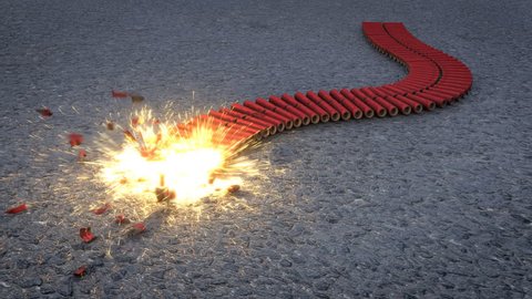 Exploding string of Chinese Fire Crackers
