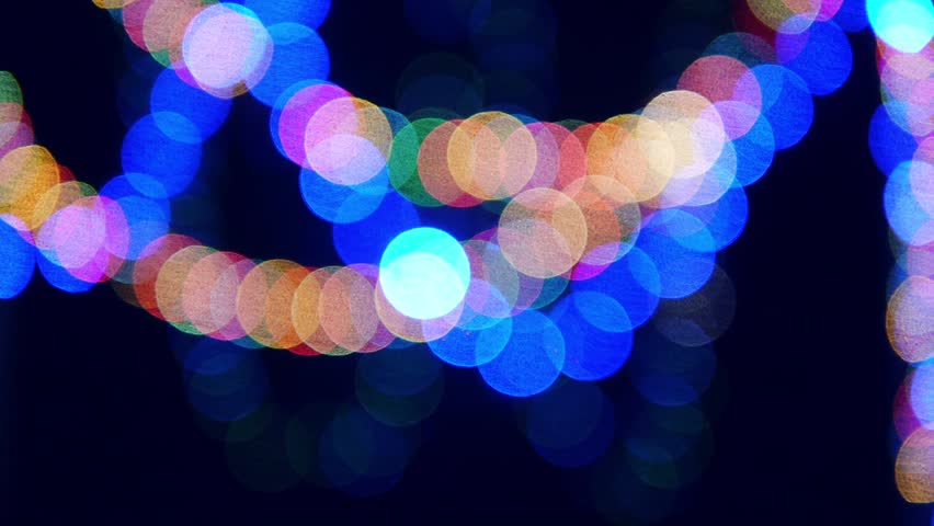 Christmas blurred lights of garland