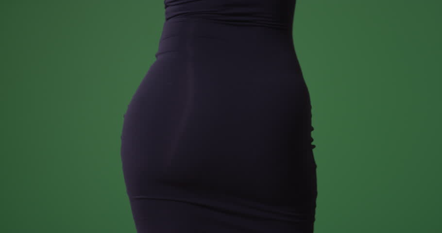 Sexy Woman Tight Black Dress Dancing 