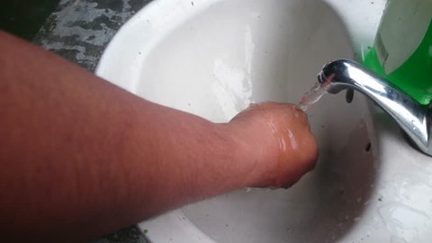 Hand washing properly after eating or doing routine jobs