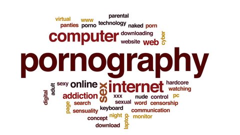 Pornography animated word cloud, text design animation.