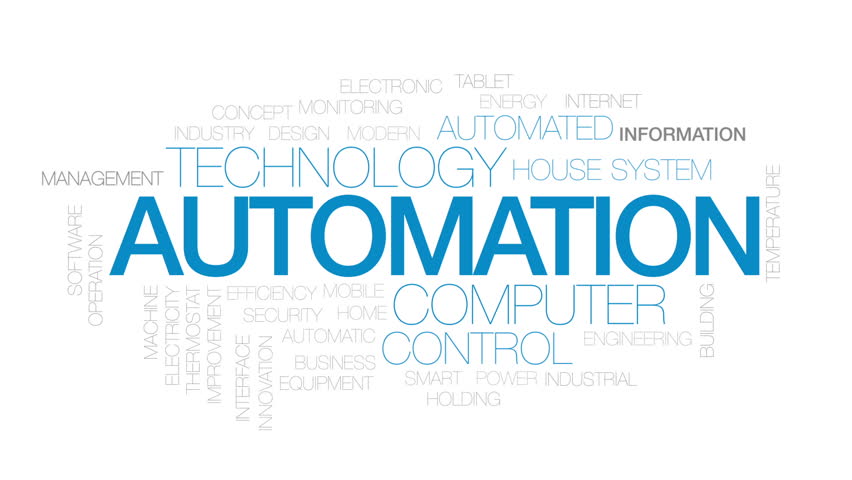 Automation Animated Word Cloud Text Design Stock Footage Video (100% 