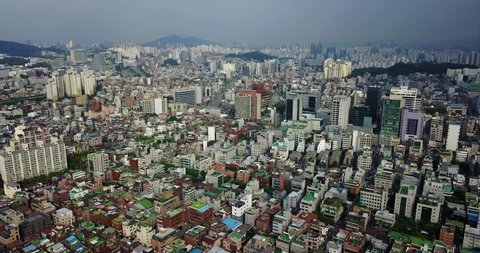 Aerial Near Hongdae, Seoul, South Korea