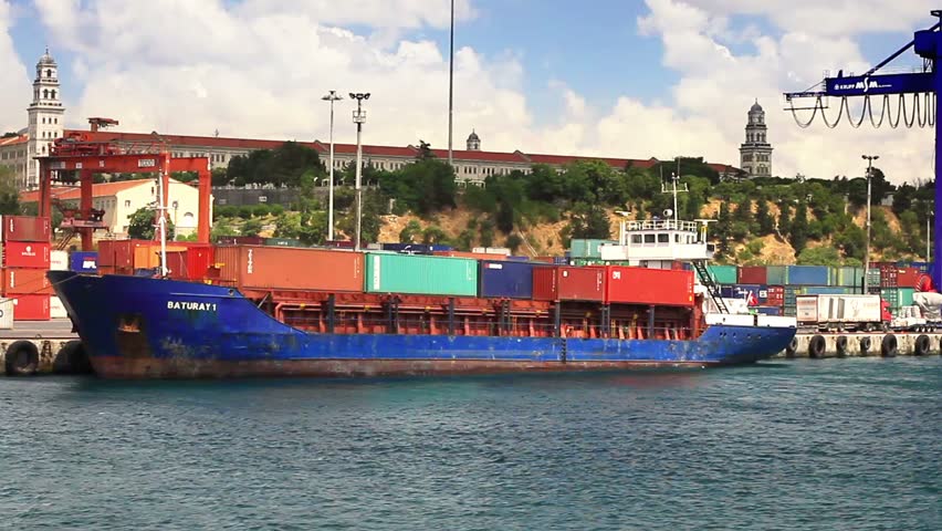 ISTANBUL - JUL 31: Container Ship, Baturay 1 (IMO: 8412003, Turkey) on July 31,
