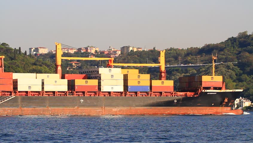 ISTANBUL - SEPTEMBER 26: Cargo Ship, ESTEBROKER (IMO: 9179816 , Liberia) sails