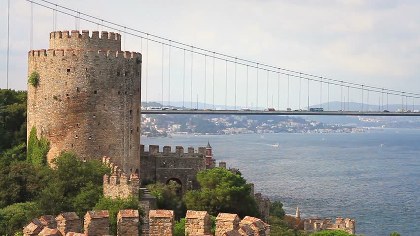 Rumelihisari Fortress with the Fatih Sultan Mehmet Bridge in the background in