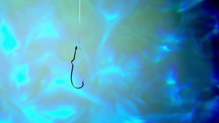 Fishing hook in water fishing concept