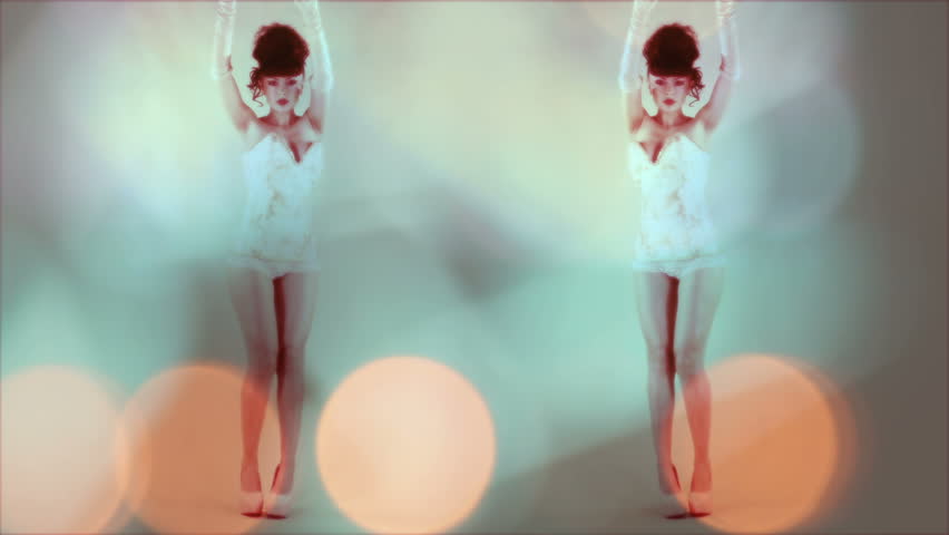 beautiful professional gogo dancer, studio shoot in sexy costume.