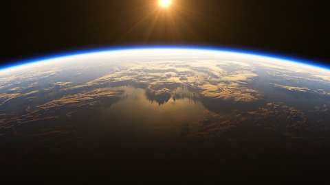 4K. Amazing Sunrise Over The Earth. View Of Planet Earth From Space. Ultra High Definition. 3840x2160. Realistic 3d Animation. (You Can Speed Up This Animation For Your Projects).