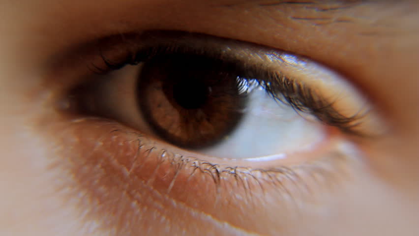 Eye Male 1 Nervous. Close-up of man's eye, nervous movement.
