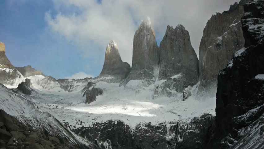 Time lapse at the base of Torres del Paine