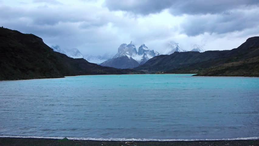 Time lapse of Los Cuernos in Torres del Paine national park in southern Chile