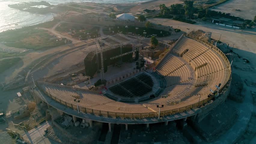 The Roman amphitheater in Caesarea israel.
