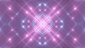 VJ Fractal blue kaleidoscopic background. Background pink motion with fractal design. Disco spectrum lights concert spot bulb. Light Tunnel. Seamless loop.