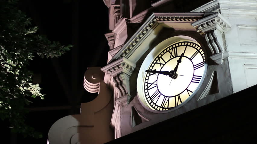 A clock tower at night - 1 am (well, 12:50, but close enough).