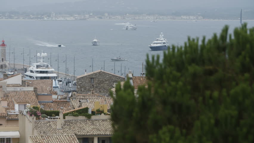 Boats and Ships on the French Riviera. Long Shot