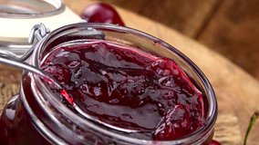 Fresh made Cherry Jam (seamless loopable; 4K)