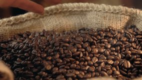 
High quality video of grabbing coffee beans in real 1080p slow motion 250fps
