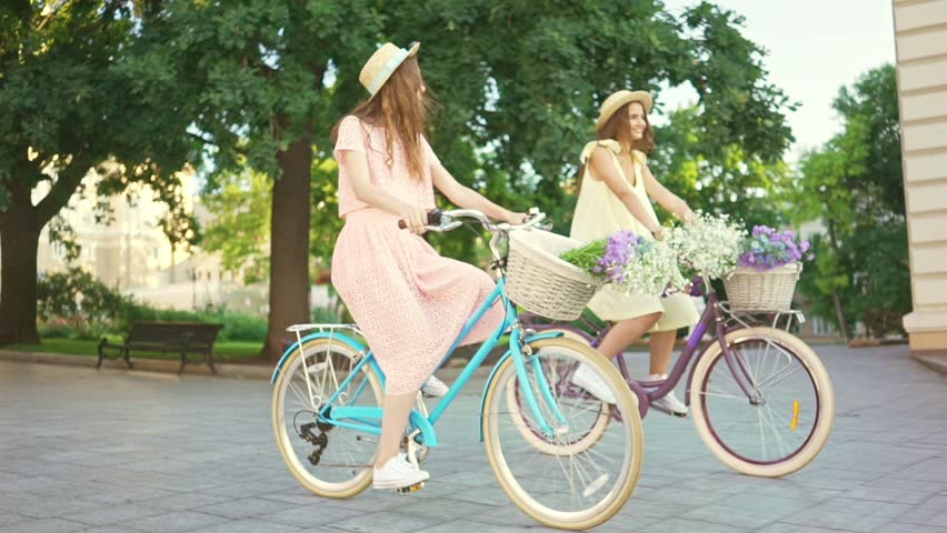 women riding bike