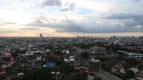 Sunrise. Bangkok City Skyline. Timelapse.