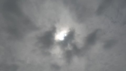 time lapse: the sun lights filtering through a cloudy sky over the Wadden sea, Frisian islands, Holland.