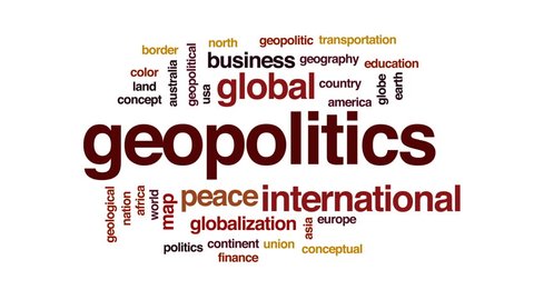 Geopolitics Animated Word Cloud Text Design Stock Footage Video (100% ...