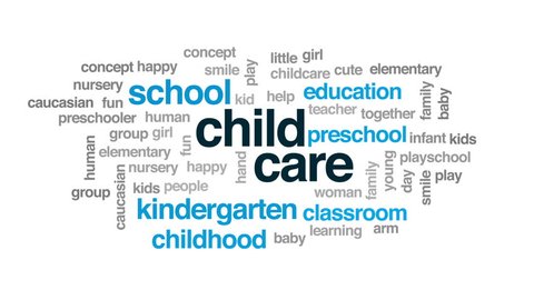 Child Care Animated Word Cloud Text Stock Footage Video (100% Royalty ...