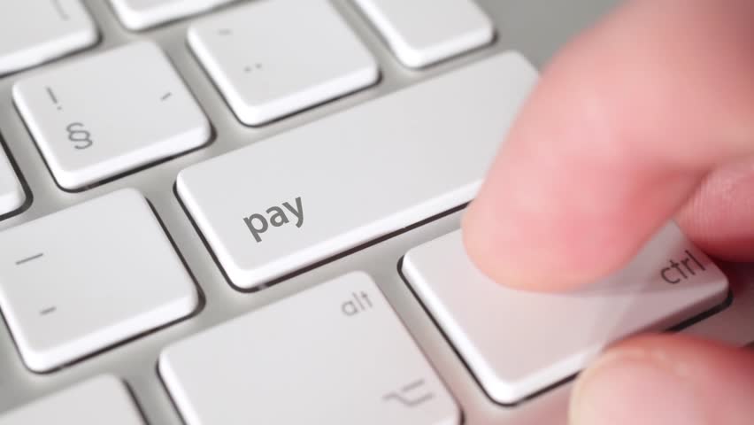 Electronic payment concept - keyboard with button pay. Royalty-Free Stock Footage #2992354