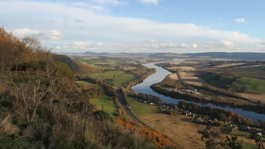 Elevated view of River Tay near Perth Scotland