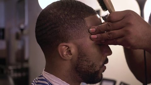 African America Barber Haircut Slow Motion