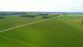Lateral aerial flight over farm land USA 4k 60p