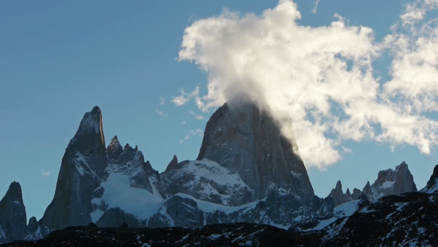 Clouds forming over Mount Fitzroy in Argentina