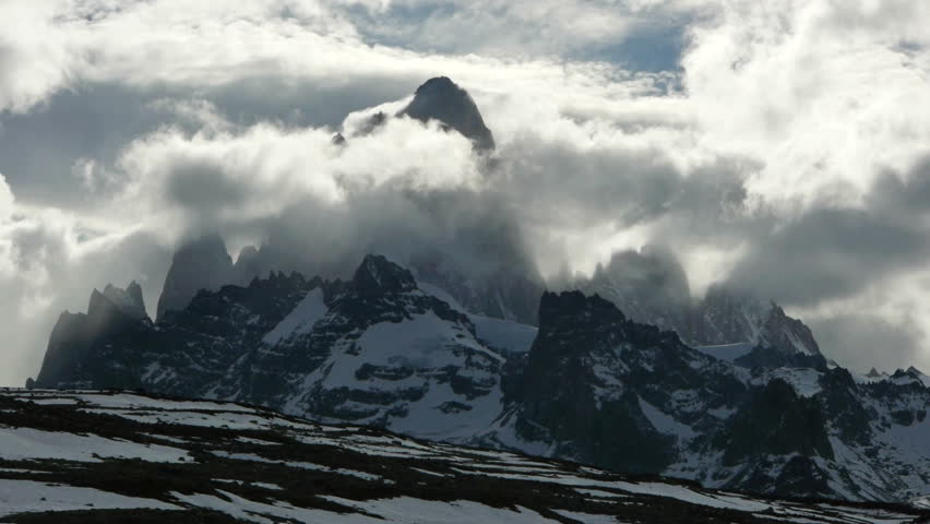 Clouds roll over Mount Fitzroy
