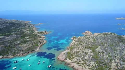 Aerial view of  Budelli island, Maddalena archipelago. Sardinia