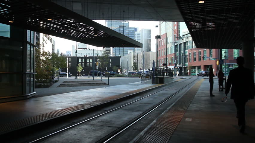 Light Rail public train transportation. HD 1080p.